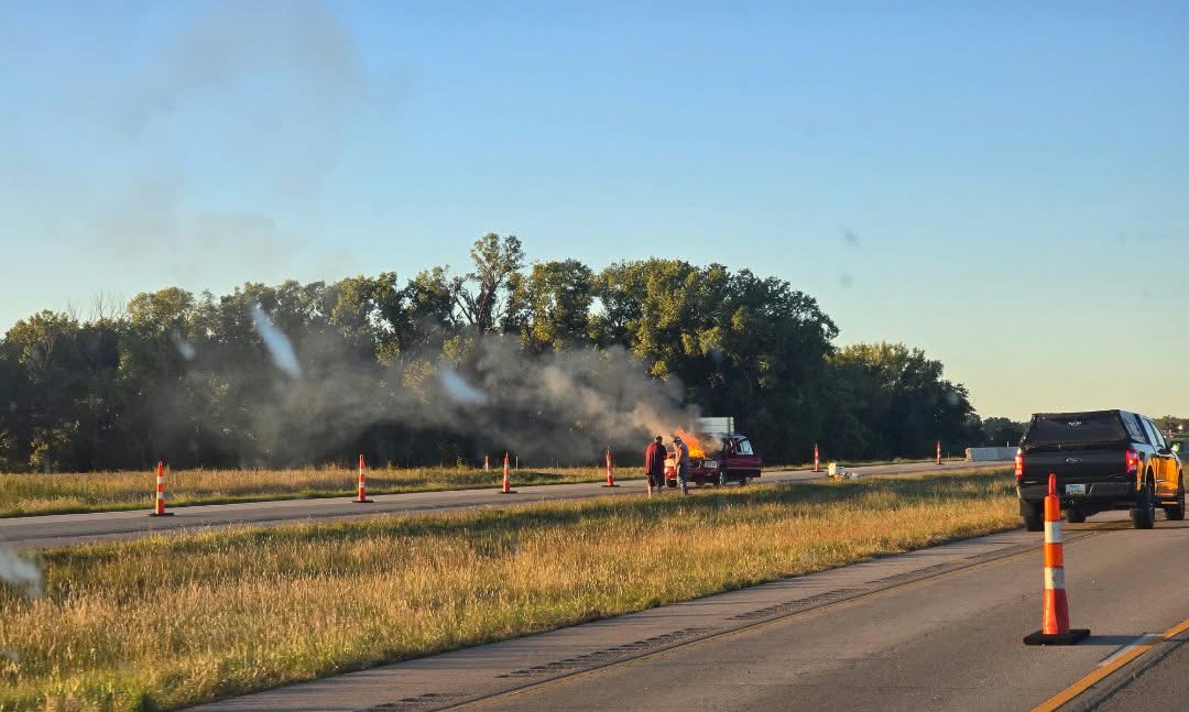 Vehicle Fire on I-135 South of Lindsborg Exit