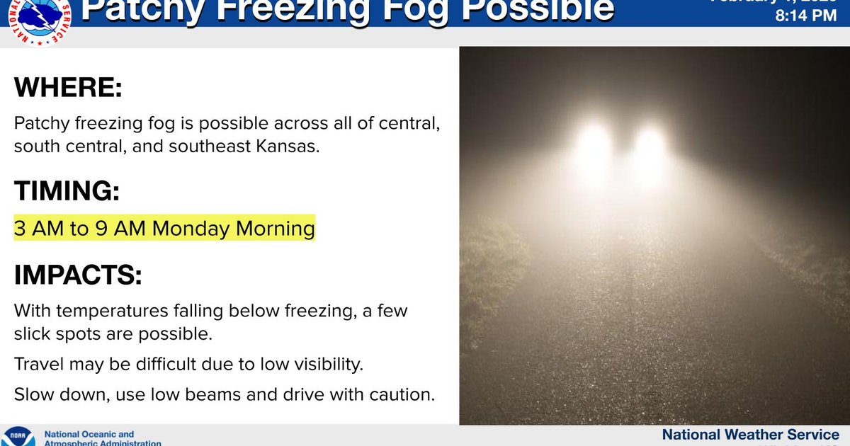 Patchy Freezing Fog Possible Monday Morning - Salina311