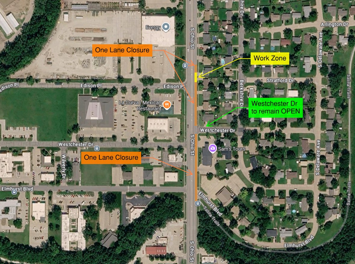 Ohio Street Northbound Lane Closures Begin for Healthcare Center Utility Work