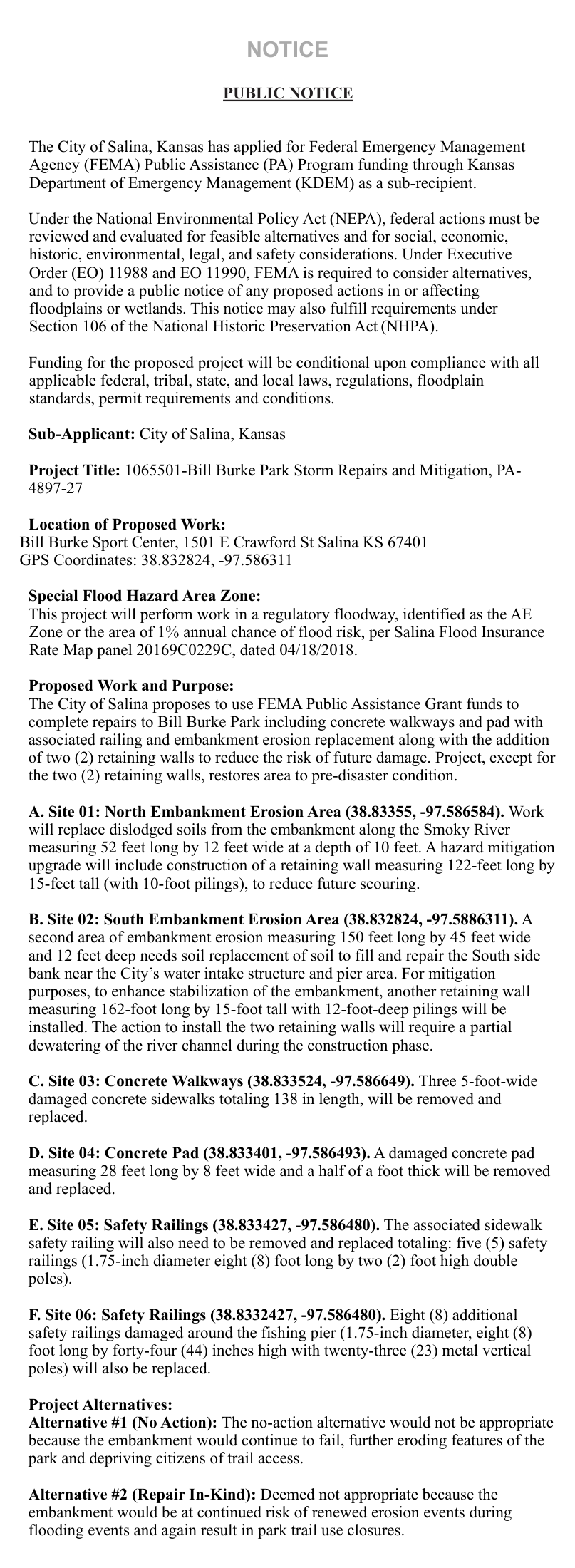 Public notice 940 1065501-Bill Burke published in the Salina311 Newspaper on August 23, 2026
