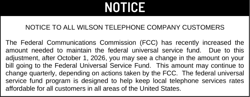 Public notice 958 FCC FUSC Legal Notic published in the Salina311 Newspaper on September 23, 2026