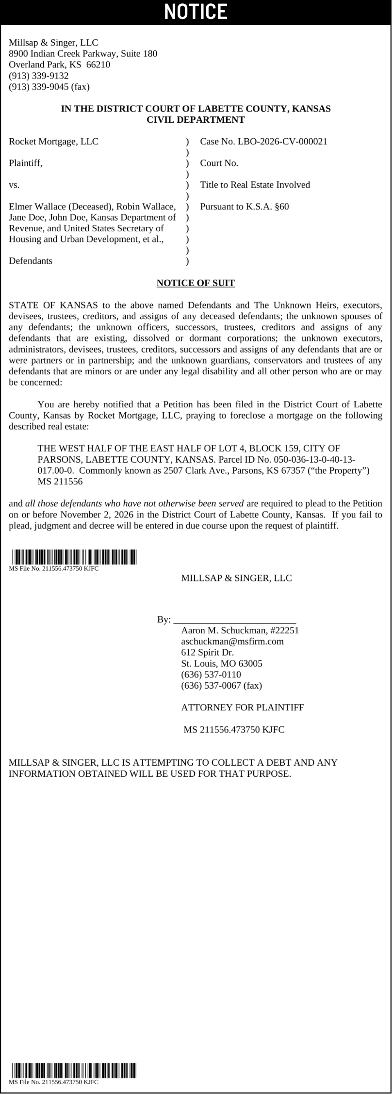 Public notice 959 211556.473750 KJFC published in the Salina311 Newspaper on September 23, 2026