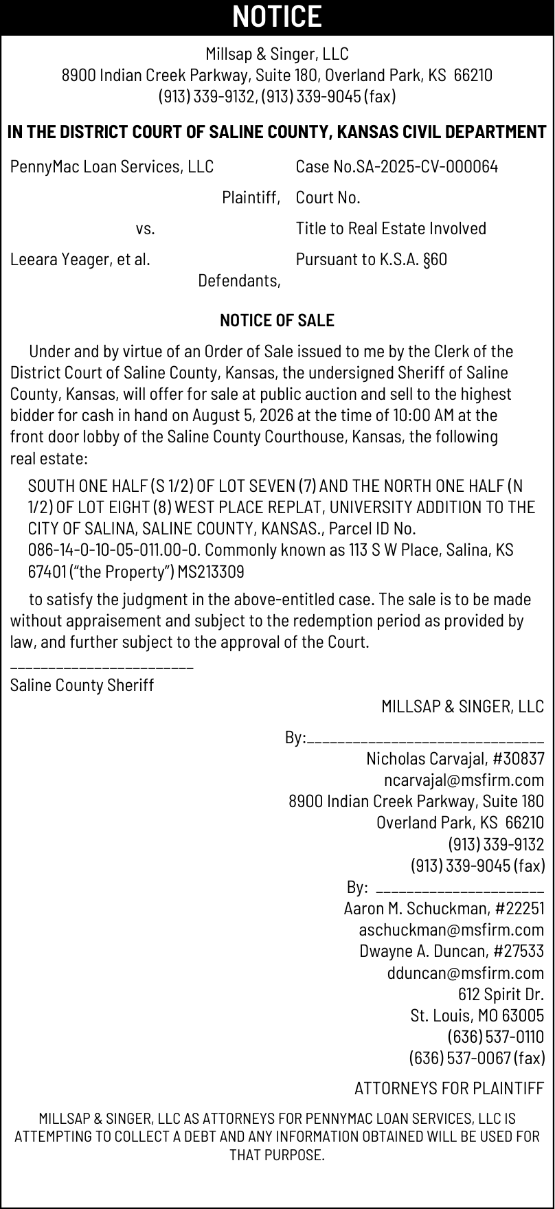 Public Notices - July 20, 2026