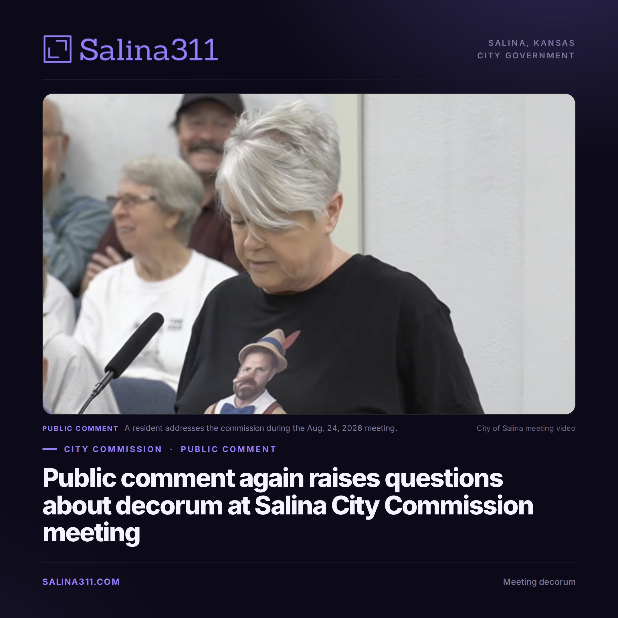Public Comment Again Raises Questions About Decorum at Salina City Commission Meeting