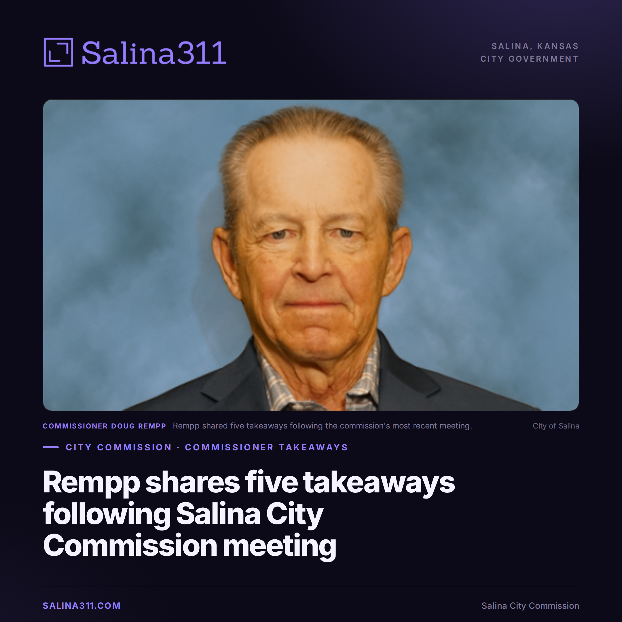 Rempp Shares Five Takeaways Following Salina City Commission Meeting