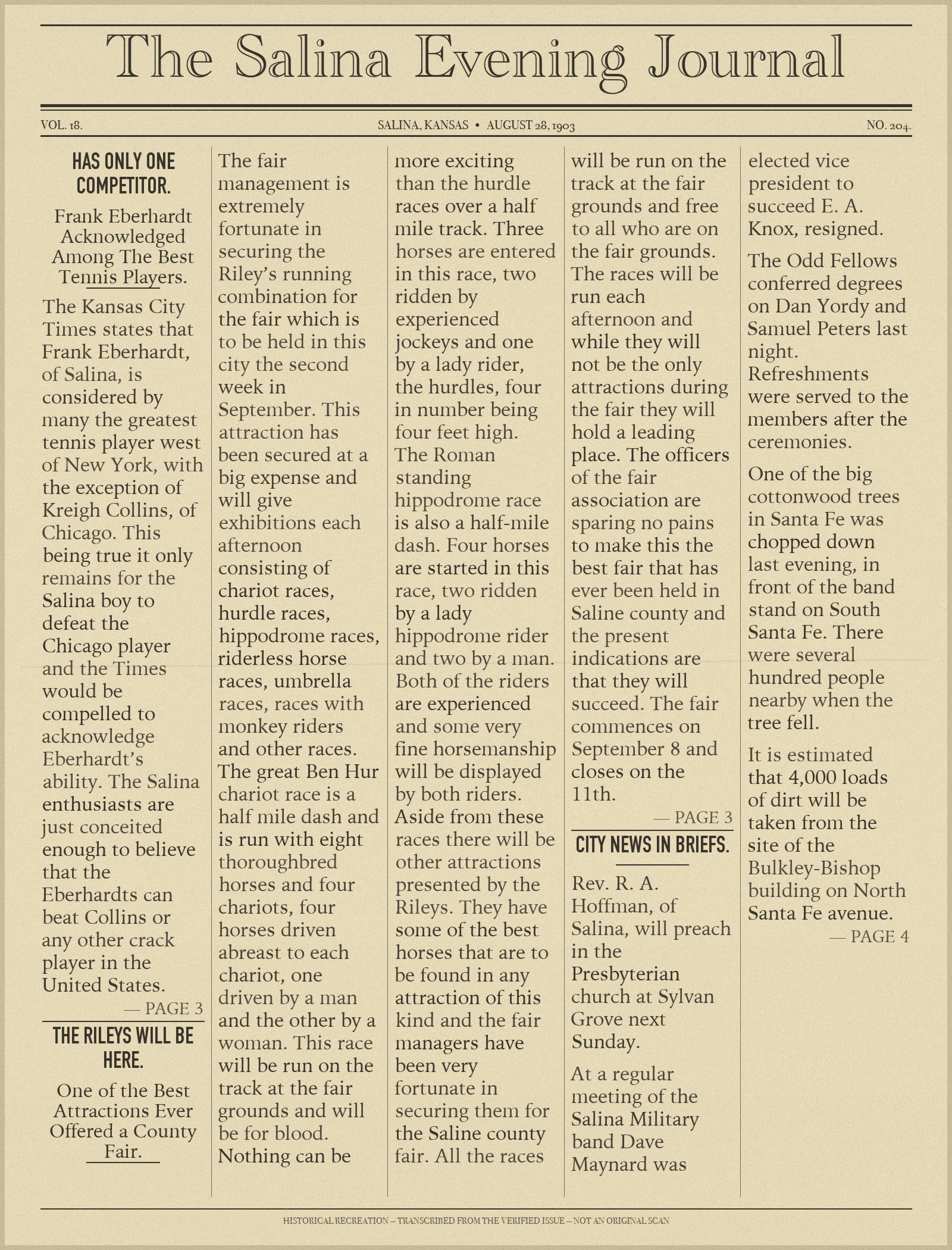 This Day in Salina History: August 28, 1903