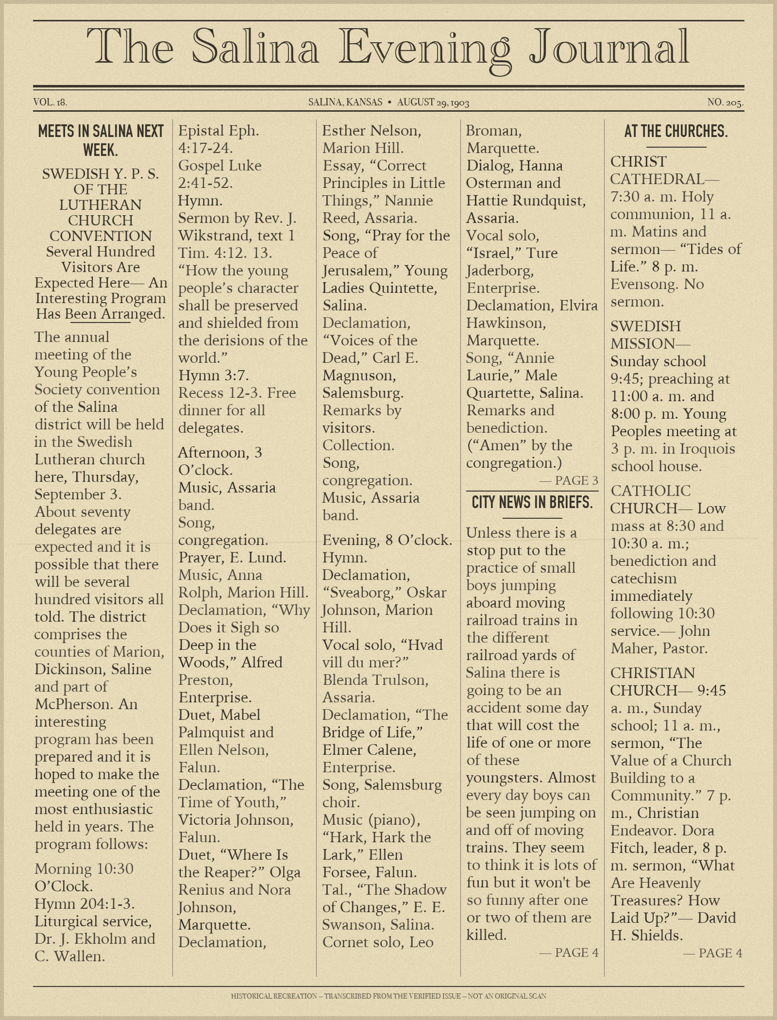 This Day in Salina History: August 29, 1903