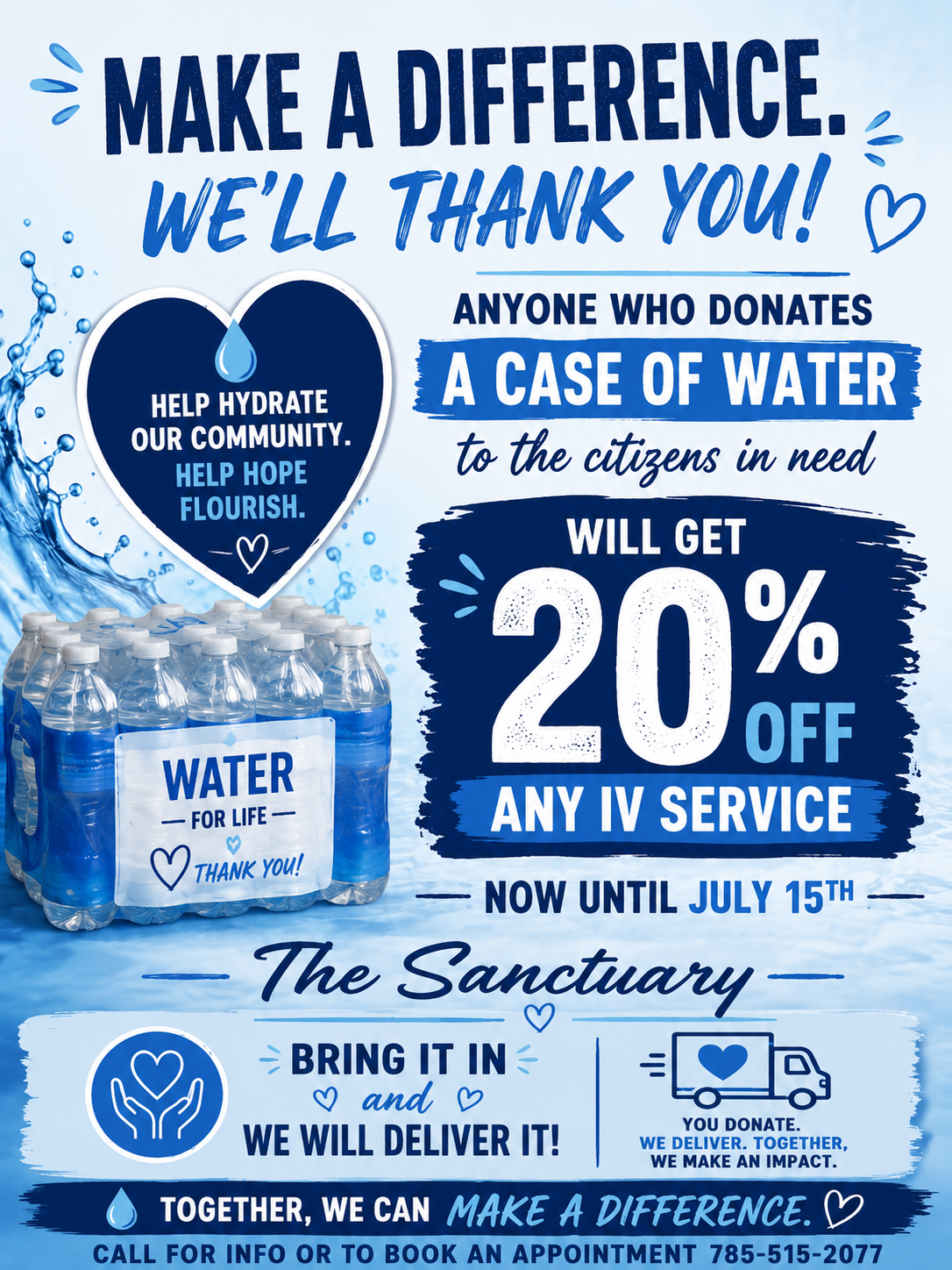 The Sanctuary Collecting Cases of Water for Residents in Need