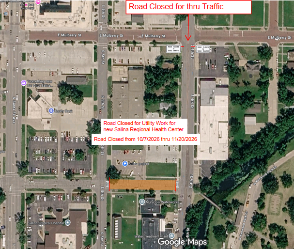 South Street closed between 4th and 5th through Nov. 20 for surgery center utility work