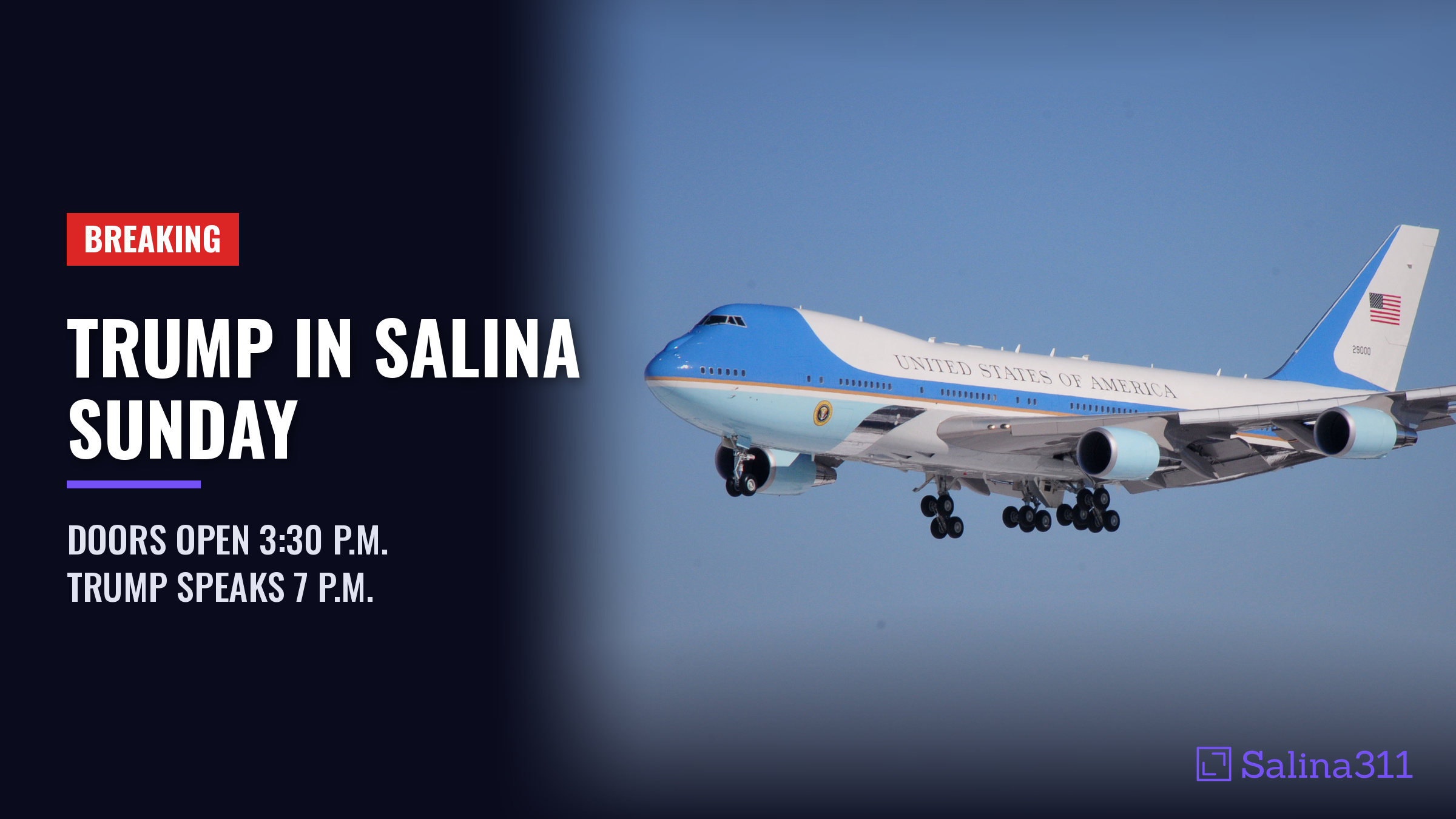 UPDATE: Trump's Sunday Salina rally: Doors open at 3:30 p.m., Trump speaks at 7 p.m.