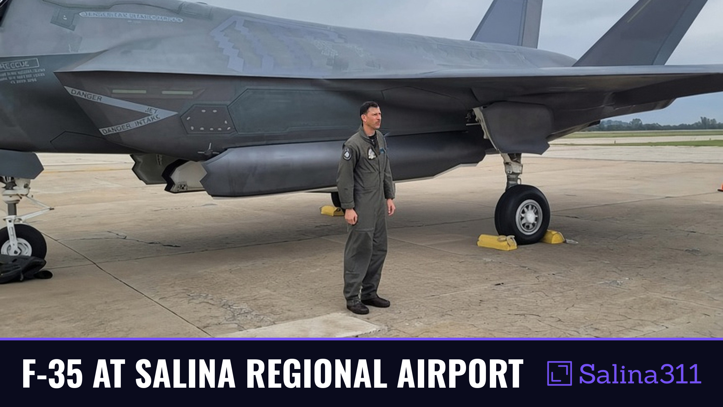 F-35 fighter jet makes stop at Salina Regional Airport