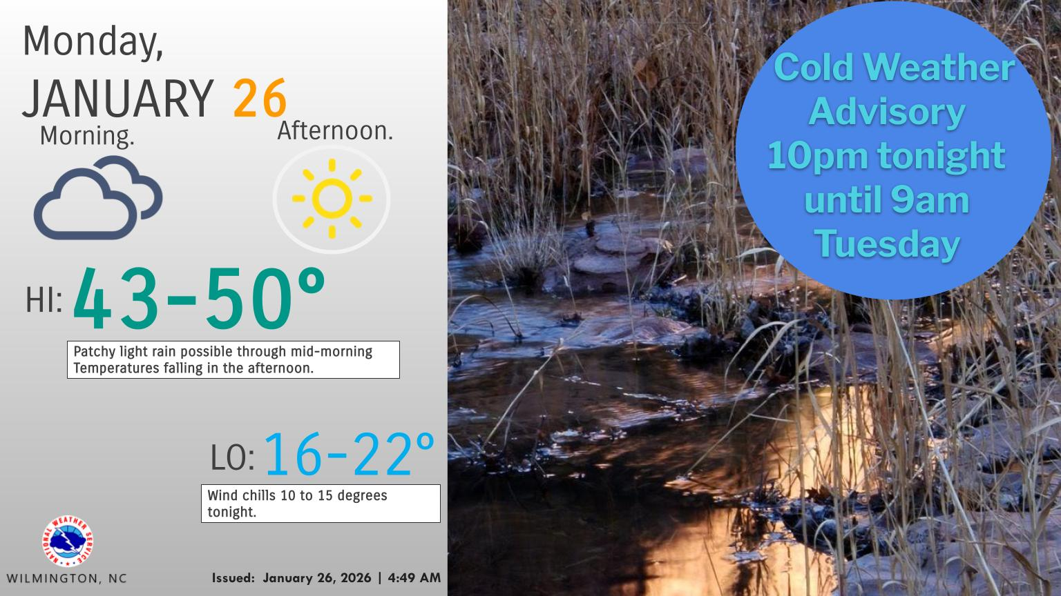 Cold Weather Advisory Tonight - Wilmington Community Dashboard