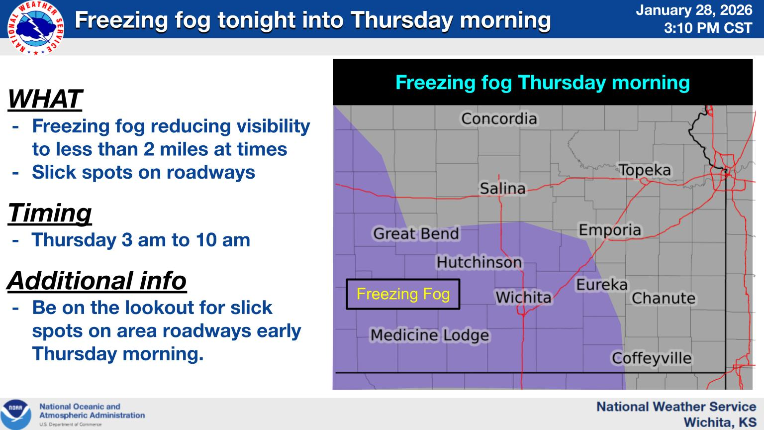 Freezing Fog Expected To Be South Of Salina
