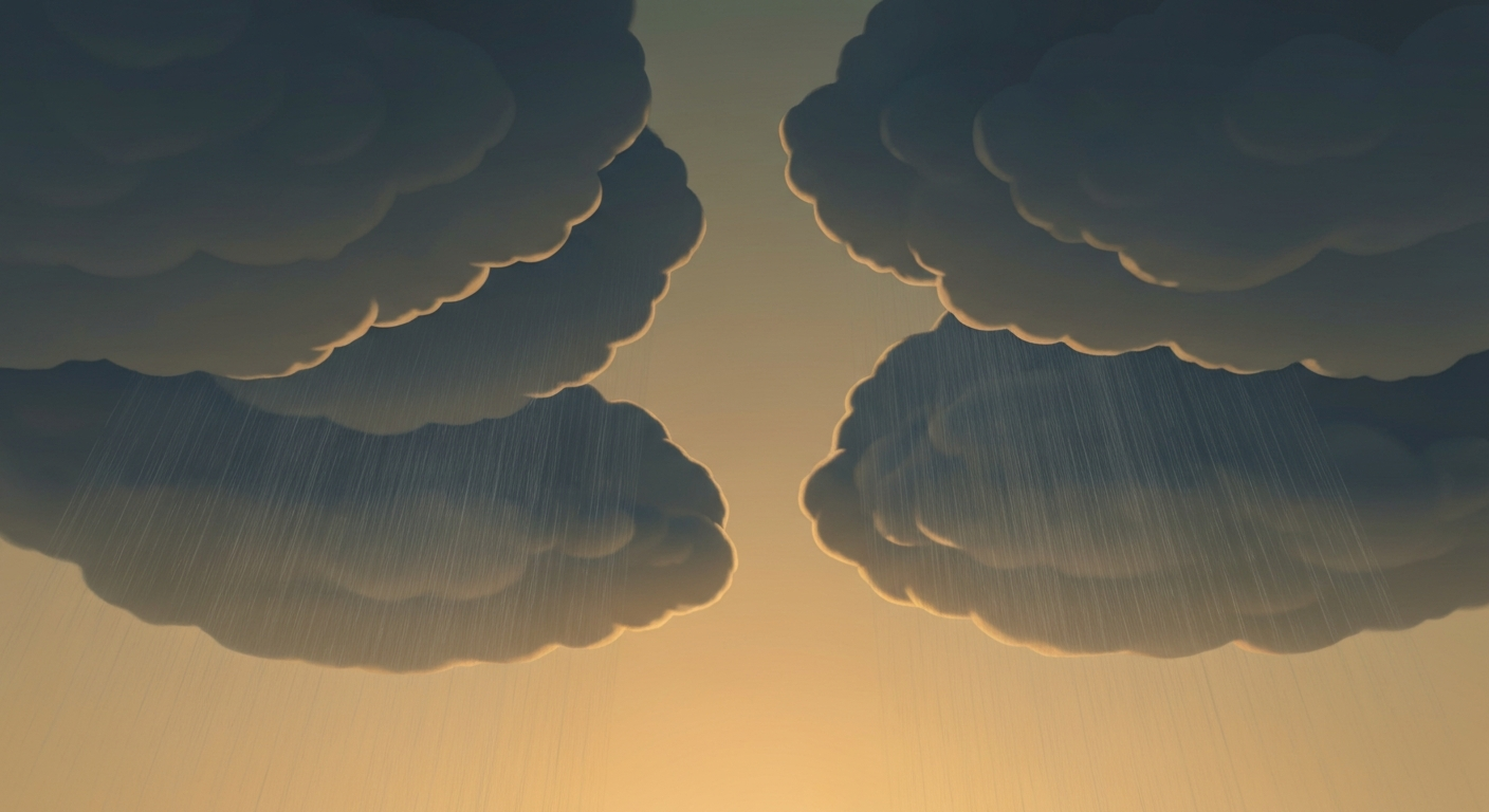 Heavy Rain Moving Through Mountain Brook