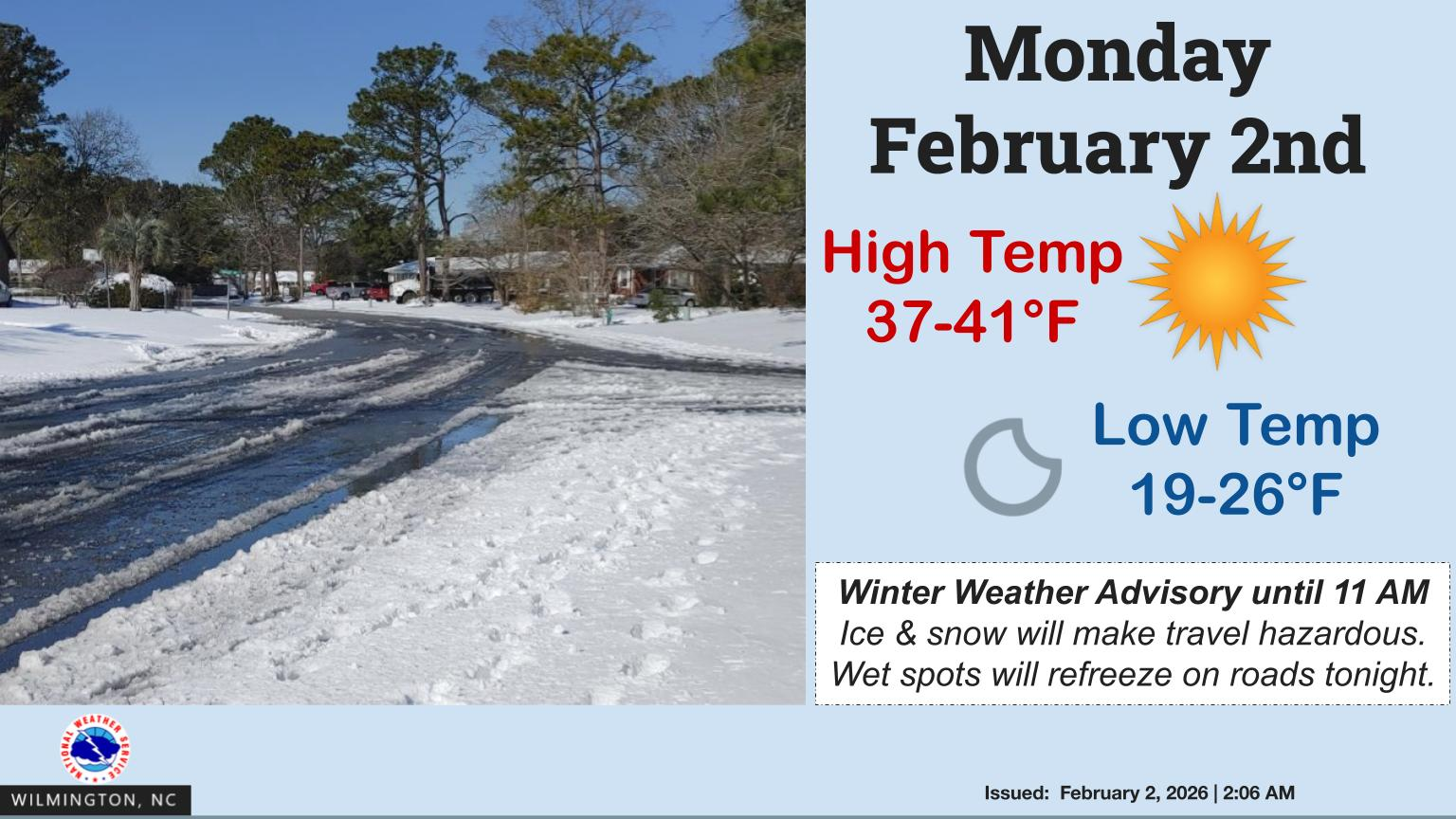 Icy Roads This Morning, Refreezing Expected Tonight